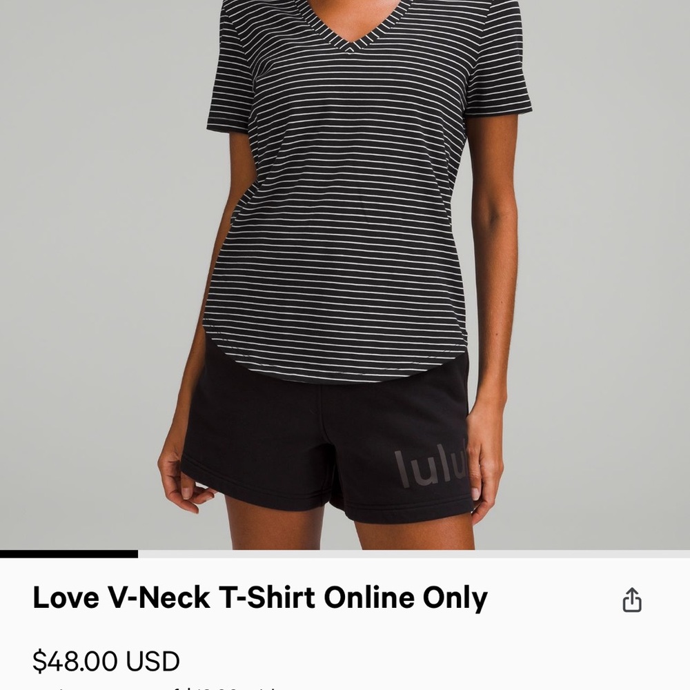 Charcoal and white lululemon love v neck tee